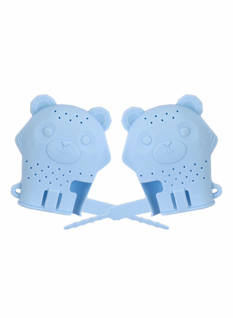 2 Pack Teething Mitten Baby Glove Teether Toys Silicone Soothing Pain Relief for Infant Boys & Girls for 0-6 Months Baby - Image 1