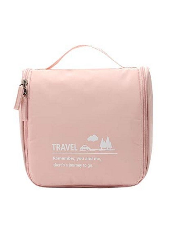 Flywind Hanging Toiletry Bag,Cosmetic Travel Bag with Hook & Elastic Band Compact Multifunction Cosmetic Organizer Beauty Pouch Makeup Vanity Box (Pink) - Image 1