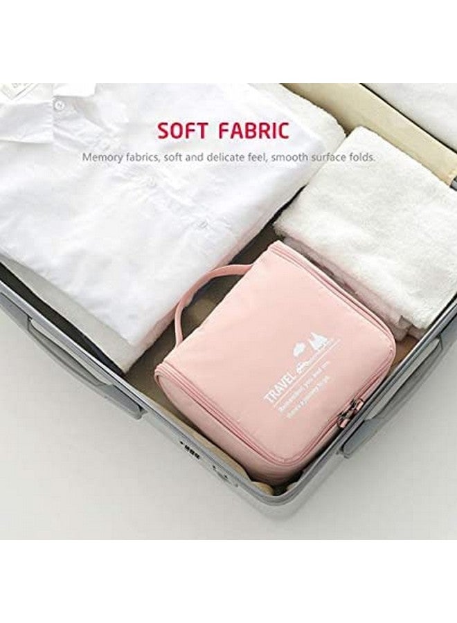 Flywind Hanging Toiletry Bag,Cosmetic Travel Bag with Hook & Elastic Band Compact Multifunction Cosmetic Organizer Beauty Pouch Makeup Vanity Box (Pink) - Image 4