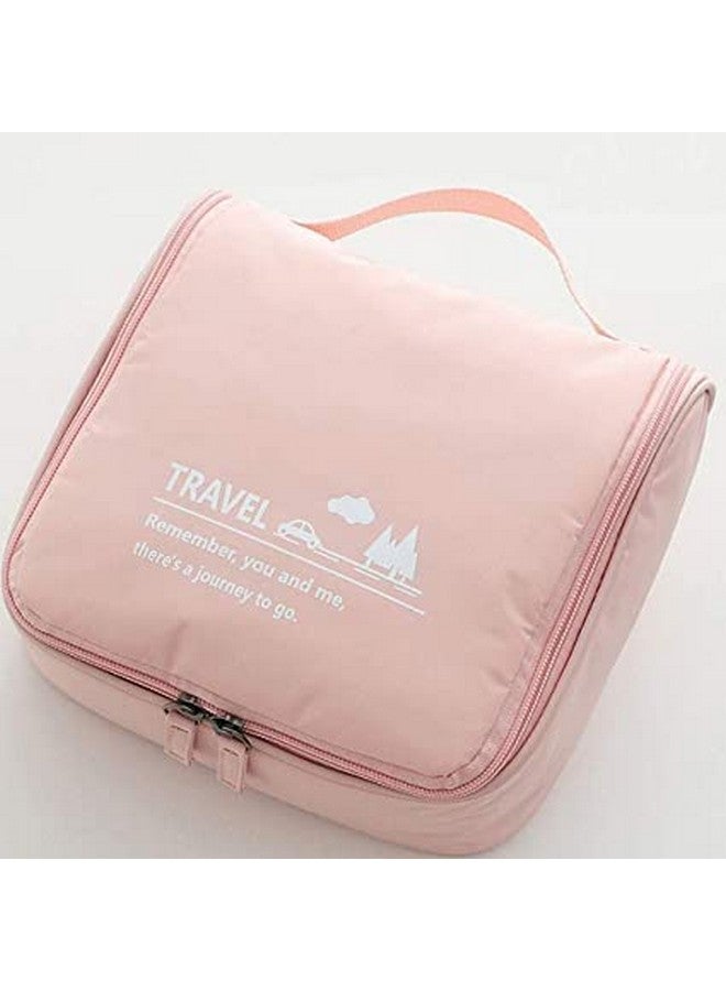 Flywind Hanging Toiletry Bag,Cosmetic Travel Bag with Hook & Elastic Band Compact Multifunction Cosmetic Organizer Beauty Pouch Makeup Vanity Box (Pink) - Image 2