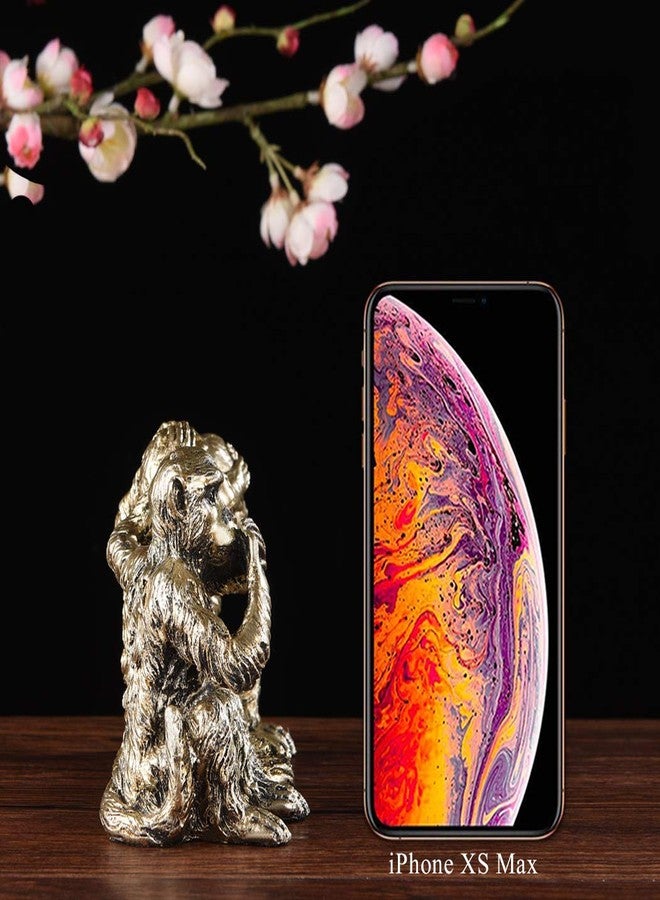 BRASSTAR See Speak Hear NO Evil Monkeys Statue Resin Silver 4.7" Home Office Decoration Gifts PTZD046 - Image 3