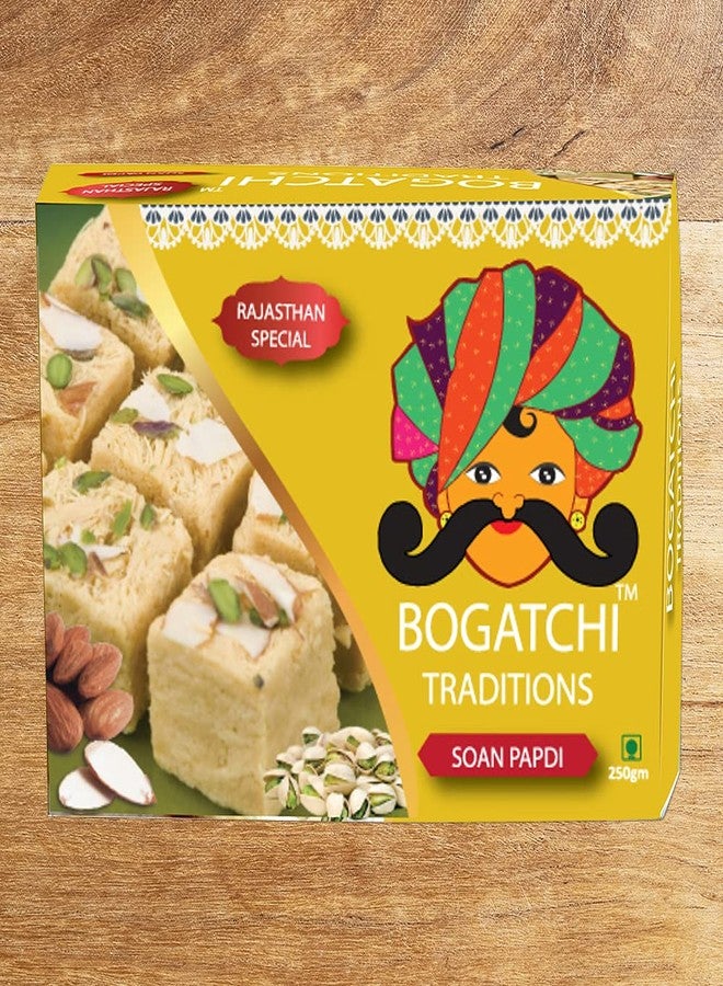 BOGATCHI Cultural Soan Papdi, Set of 3Rakhi, Rakhi with sweets for brother, Rakhi for brother with gift sweets Soan Papdi,200g +Roli Chawal+ Card +Gold Coin|RKSP-3-4 - Image 2