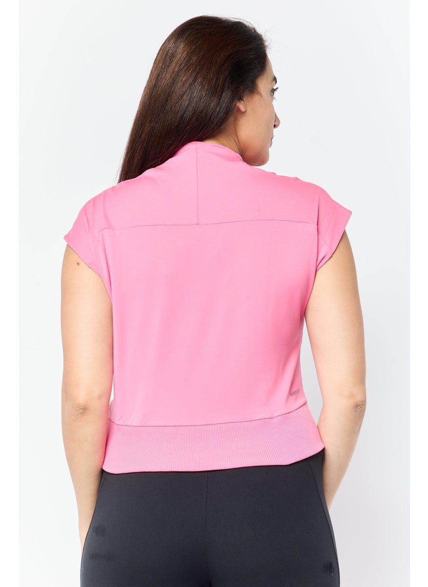 Adidas Women Sportswear Fit Cap Sleeve Outdoor T-Shirts, Pink  - Image 2
