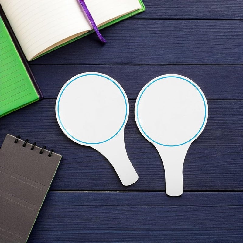 2 قطعة لوحات بيضاء محمولة قابلة للمسح الجاف، لوحات تصويت وتقييم يدوية للفصل الدراسي، للمزايدة، للعلامات DIY - Image 5