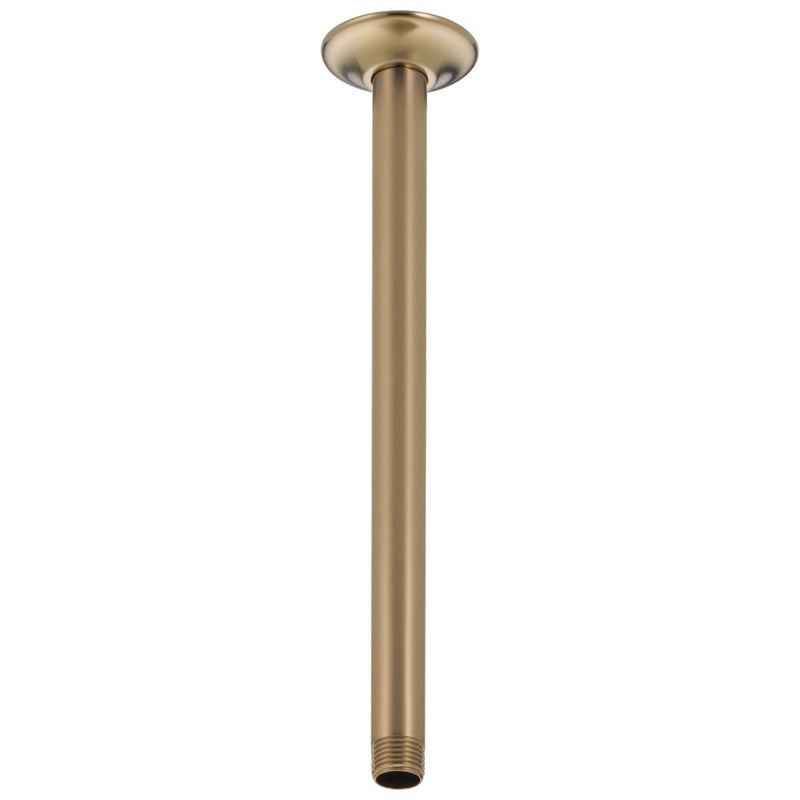 Delta Faucet 14-Inch Ceiling Mount Shower Arm And Flange Gold Straight Shower Arm Champagne Bronze U4998-Cz - Image 1