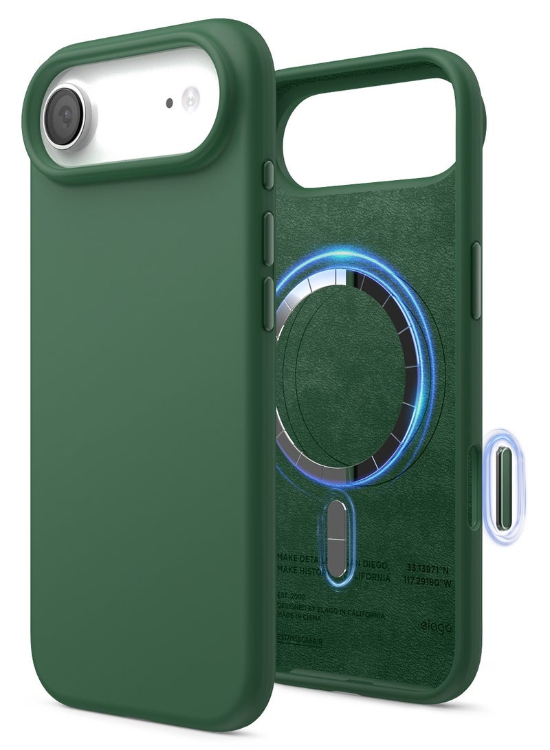 Elago Magnetic Liquid Silicone for iPhone 17 Air case cover [Camera Control Button Cover] compatible with MagSafe Shockproof - Alpine Green - Image 1