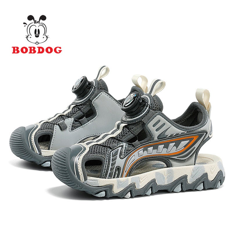 Babu Bean Boys Sandals 2025 Soft Bottom Non-Slip Swivel Buckle Baotou Sports Mid-Big Kids Beach Shoes - Image 1