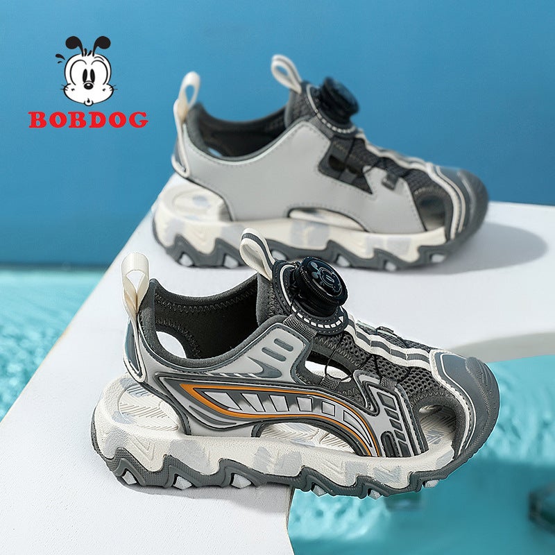 Babu Bean Boys Sandals 2025 Soft Bottom Non-Slip Swivel Buckle Baotou Sports Mid-Big Kids Beach Shoes - Image 5