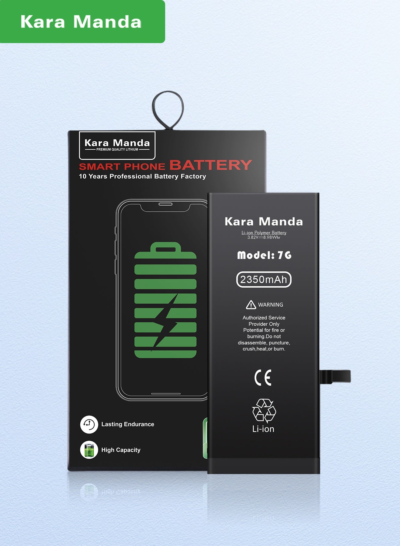 Kara Manda Replacenent battery for iphone 7 2350mah high -capacity Super Capacity 0-cycle brand new battery with long-lasting performance