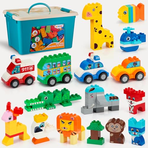 MIMAX Classic Big Bricks Building Blocks Set 180 PCS Toy Building Sets for All Major Brands Interactive Building Toy with Storage Box for Kids Boys and Girls - Image 1