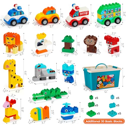 MIMAX Classic Big Bricks Building Blocks Set 180 PCS Toy Building Sets for All Major Brands Interactive Building Toy with Storage Box for Kids Boys and Girls - Image 5