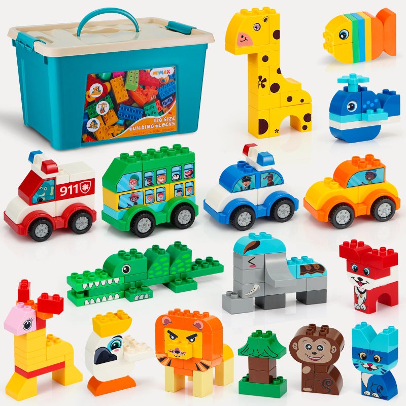 MIMAX Classic Big Bricks Building Blocks Set 180 PCS Toy Building Sets for All Major Brands Interactive Building Toy with Storage Box for Kids Boys and Girls - Image 3