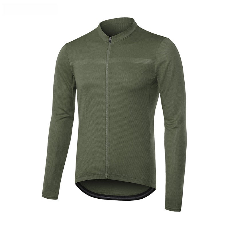 ARSUXEO Pro Cycling Jersey Mens Long Sleeve Breathable Army Green