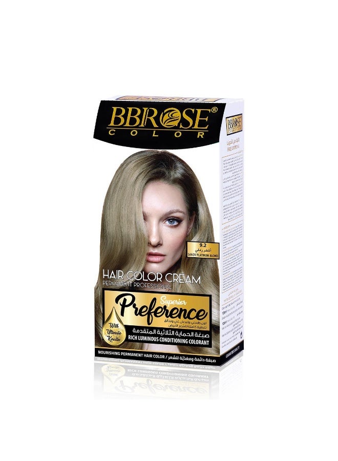 BBROSE Vibrant Hair Color Cream with Fade-Resistant Power Sandy Platinum Blond 9.2 100ml - Image 1