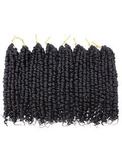 Leeven Leeven 8 Packs 10 Inch Passion Twist Hair for Women Natural Black Bomb Pre Twisted Water Wave Crochet Braids Hair Pre Looped Curly Bohemian Synthetic Braiding Hair Extensions 12 Strands/Pack #1B  - Image 5