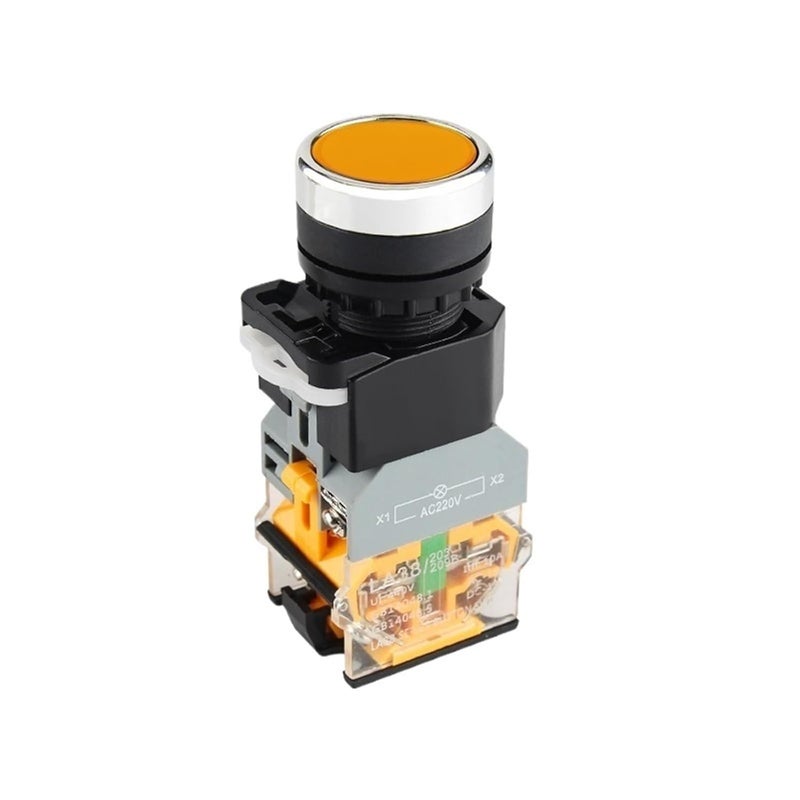 LA38 11D مفتاح ضغط بمؤشرات LED NO NC لحظي قفل 12V 24V تيار مستمر 220V 380V تيار متردد - Image 1