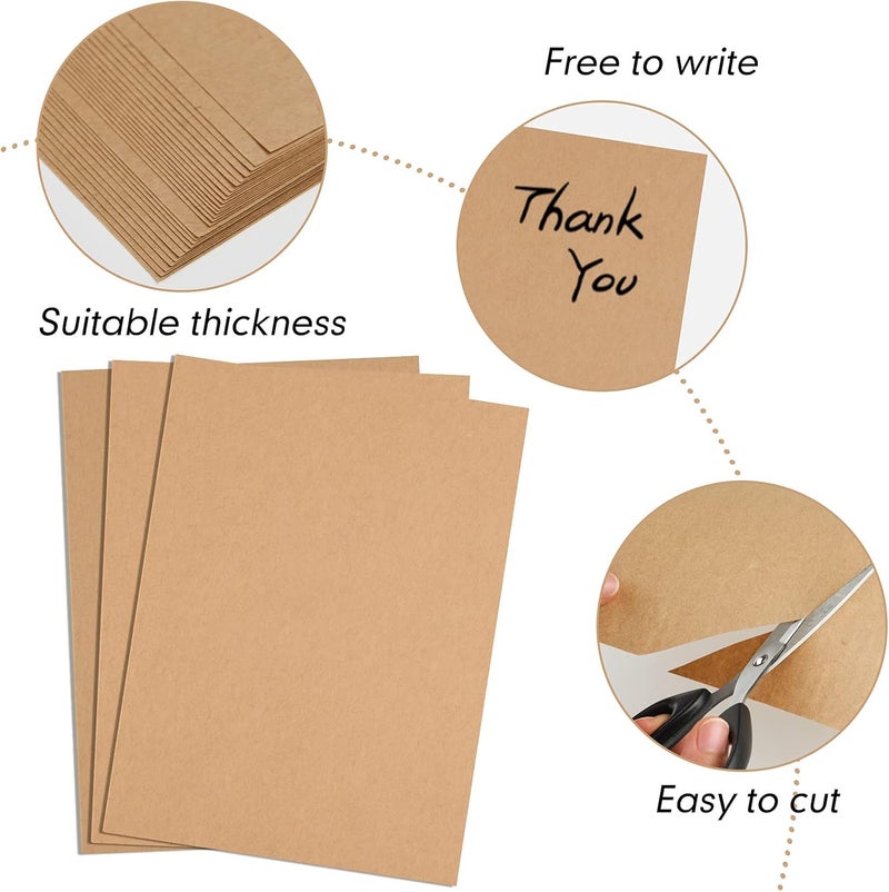 FEPITO 60 Sheets Kraft Paper 8.5 x 11 Inches Brown Paper Letter Size Craft Paper Sheets for Printing Labels DIY Arts and Craft - Image 3