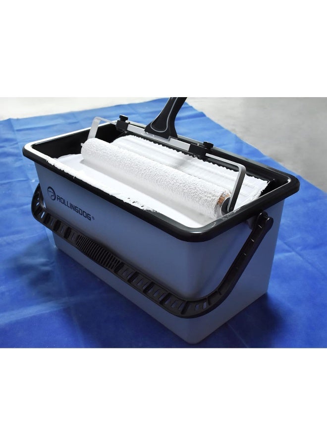 Rollingdog إطار لفافة الطلاء المحسن من ROLLINGDOG بحجم 18 بوصة - قابل للتعديل من 12" إلى 18" لطلاء المساحات الكبيرة، السقف، الأرضية، والجدران، متصل بعصا تمديد ذات نهاية ملولبة - Image 5