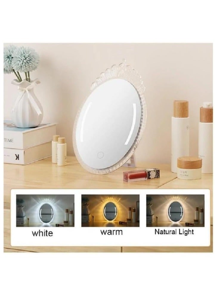 مرآة مكياج قابلة لإعادة الشحن مصنوعة من مادة ABS+GLASS (30 × 20) سم - Image 2