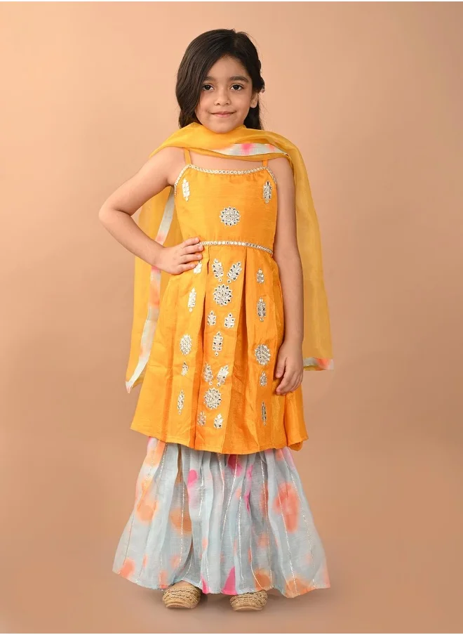 ليلك Embellished Kurta Sharara Set