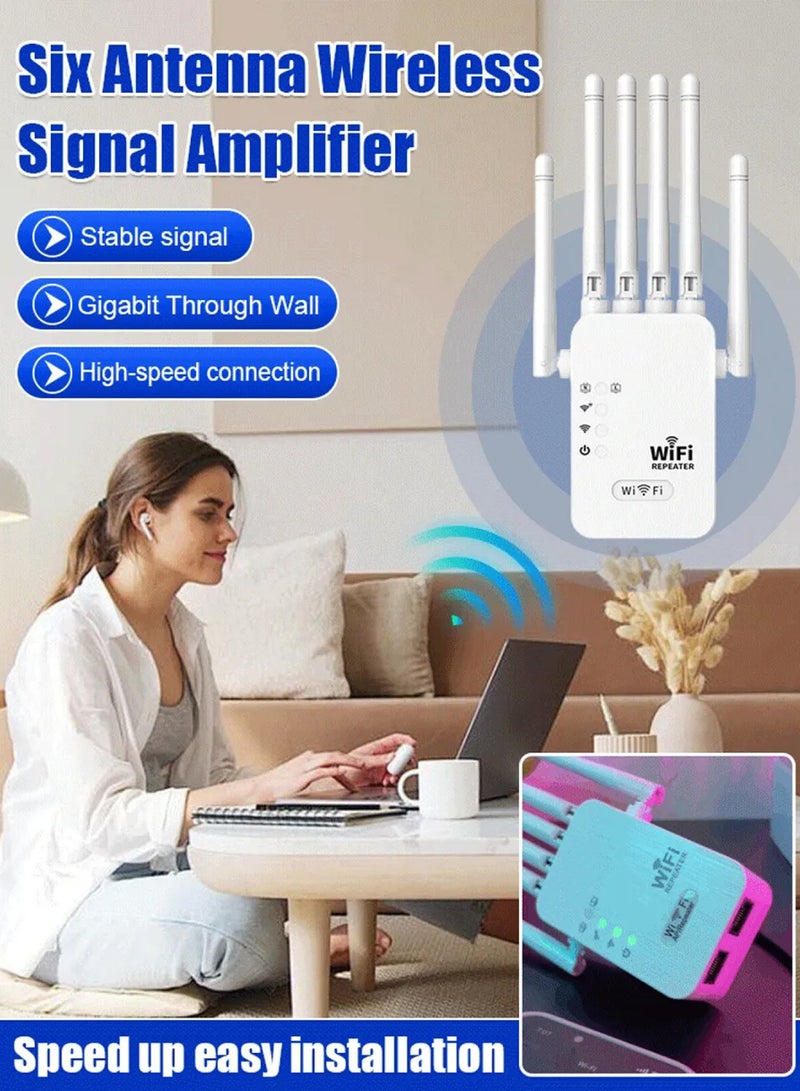HEROCKX Wifi Extender WiFi Signal Repeater 1200Mbps 5G/2.4G Dual Band WiFi Extender AC1200 WiFi Range Extender, Broadband/Wi-Fi Extender, One-touch Setting, Plug And Play - Image 2