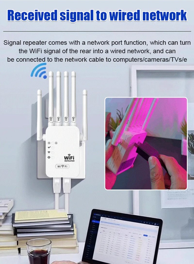 HEROCKX Wifi Extender WiFi Signal Repeater 1200Mbps 5G/2.4G Dual Band WiFi Extender AC1200 WiFi Range Extender, Broadband/Wi-Fi Extender, One-touch Setting, Plug And Play - Image 5