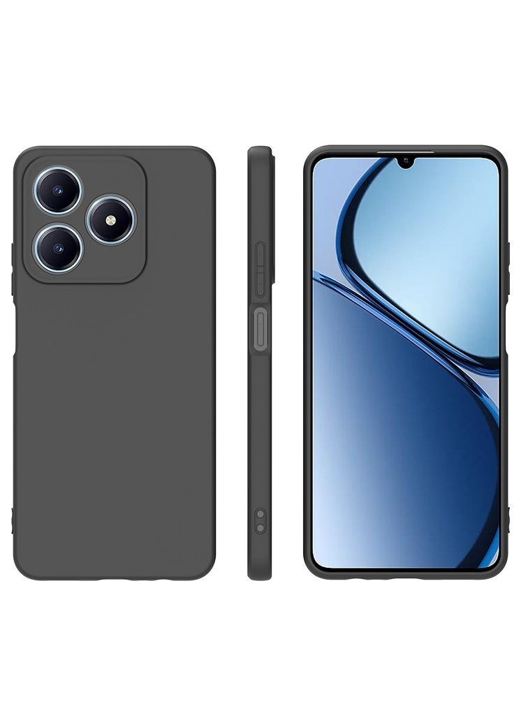 【1+1+1 Sets】for Realme C63/ Realme Note 60 Case & Screen Protector & Magnetic Ring Holder Frosted Pudding Material TPU Cover with Tempered Glass Screen Protector,Ring Holder Suitable for Car Magnetic Attraction