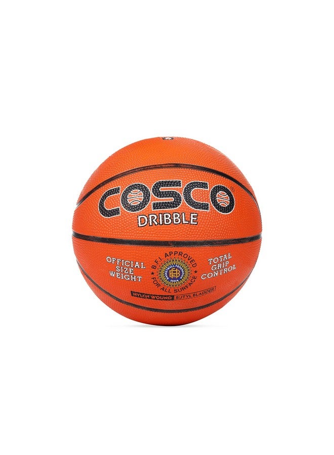 Cosco Dribble Rubber /Nylon Basketball , Size 6 (Orange) - Image 1