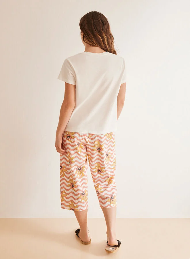 women'secret Cotton ivory Minnie capri pyjamas