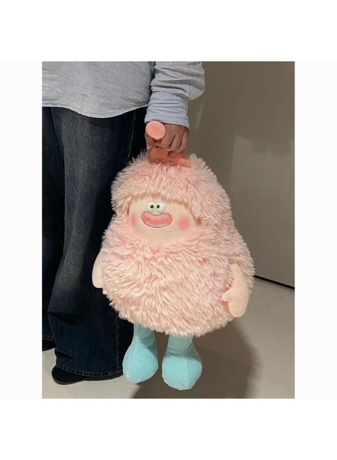Cute Funny Long Hair Little Monster Plush Toy Doll Ugly Cute Doll Super Soft Cloth Doll For Female Birthday Gift-Color:Long-haired Little Monster -Height:55cm + (gift Box With Lanterns) - Image 2