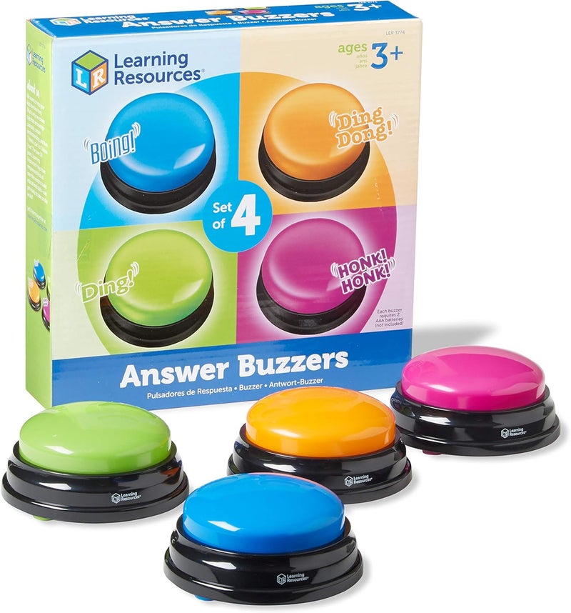 Learning Resources Answer Buzzers, Set Of 4 Assorted Colored Buzzers, Ages 3+ - Image 1