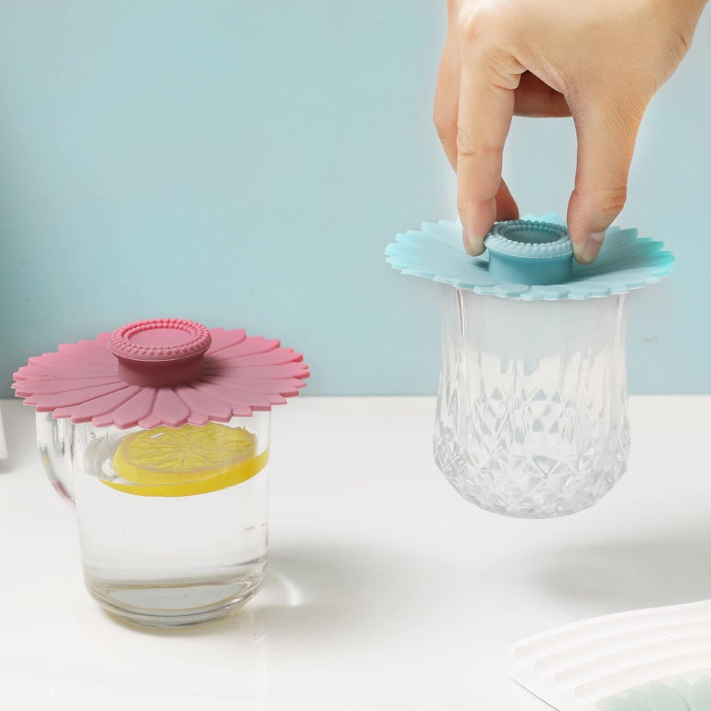 Keweilian Sunflower Silicone Cup Covers (Set of 3) ï¼Œ Multicolored Silicone Lids for Mugs, Cups, Tea Pots,Flexible Mug Coversï¼ŒHot Cup Lids for Coffee & Tea - Image 5