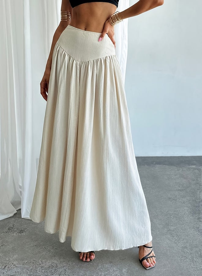 Take Two White Mid Rise A-Line Maxi Skirt - Image 2