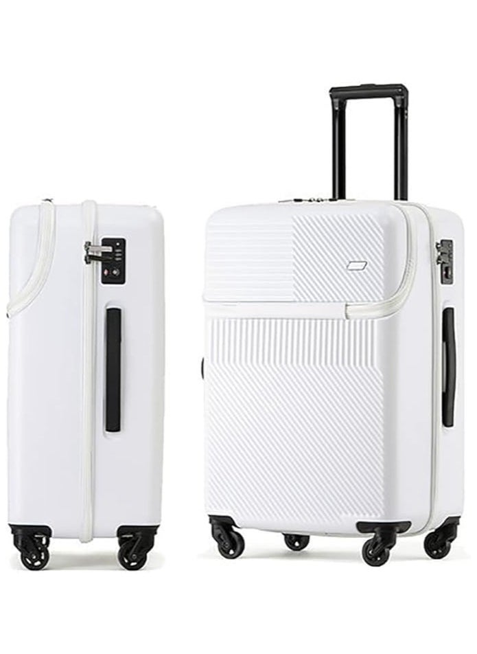 Piccasio Carry-On Luggage with Combination Lock, Carry on Suitcase with 4 Spinner Wheels, Travel Luggage Bag - Front Laptop Compartment, Alloy Pull Rod, USB Charging Port  - Image 1