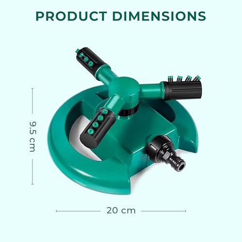 ROOTS & LEAF 360� Automatic Rotating Garden Sprinkler with 45� Adjustable Arms | Durable ABS Material | Coverage up to 32 Feet | Effortless Setup for Watering in Gardens and Lawns (Pack of 2) - Image 3