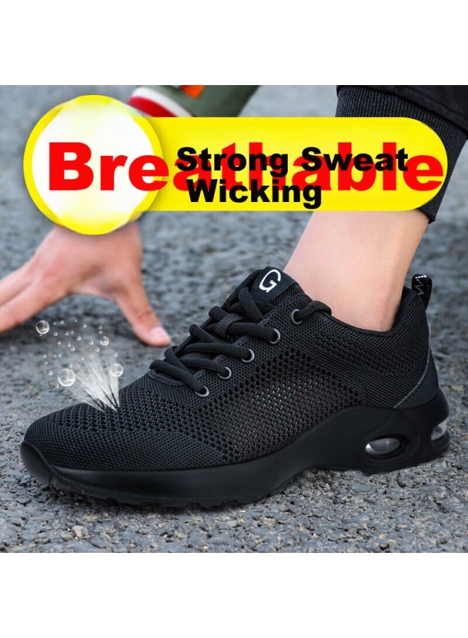 Jingtu Men'S Summer Breathable Steel Toe Cap Anti-Smashing Anti-Piercing Lightweight Safety Work Shoes Size 42 - Image 4