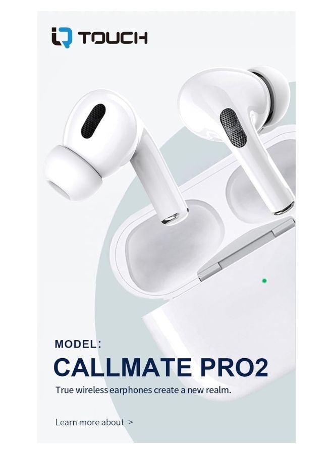 IQ TOUCH Ture Wireless Stereo Earbuds With Wirless Charging Case & Incase Lanyard White color - Image 3