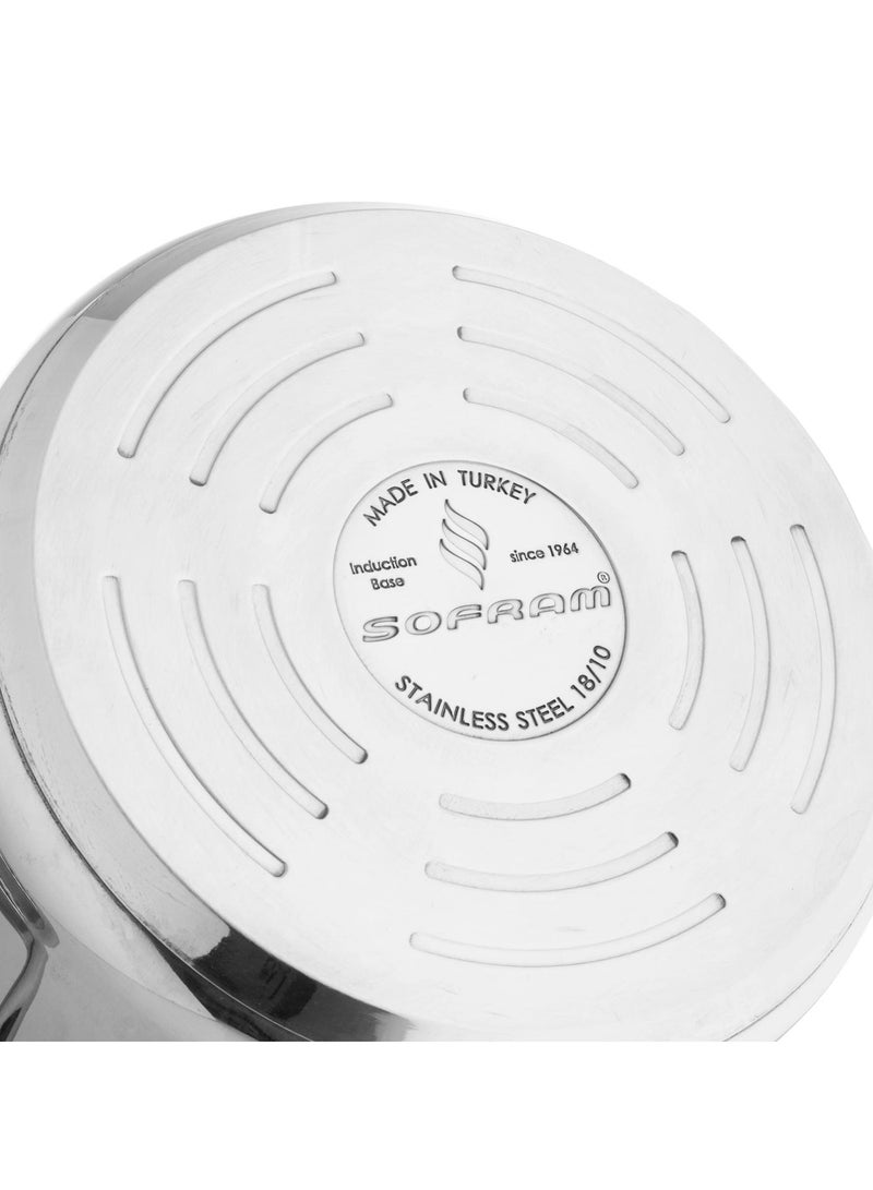 Sofram Turkish Stainless Low Stock Pot With Glass Lid 14 cm - Image 3