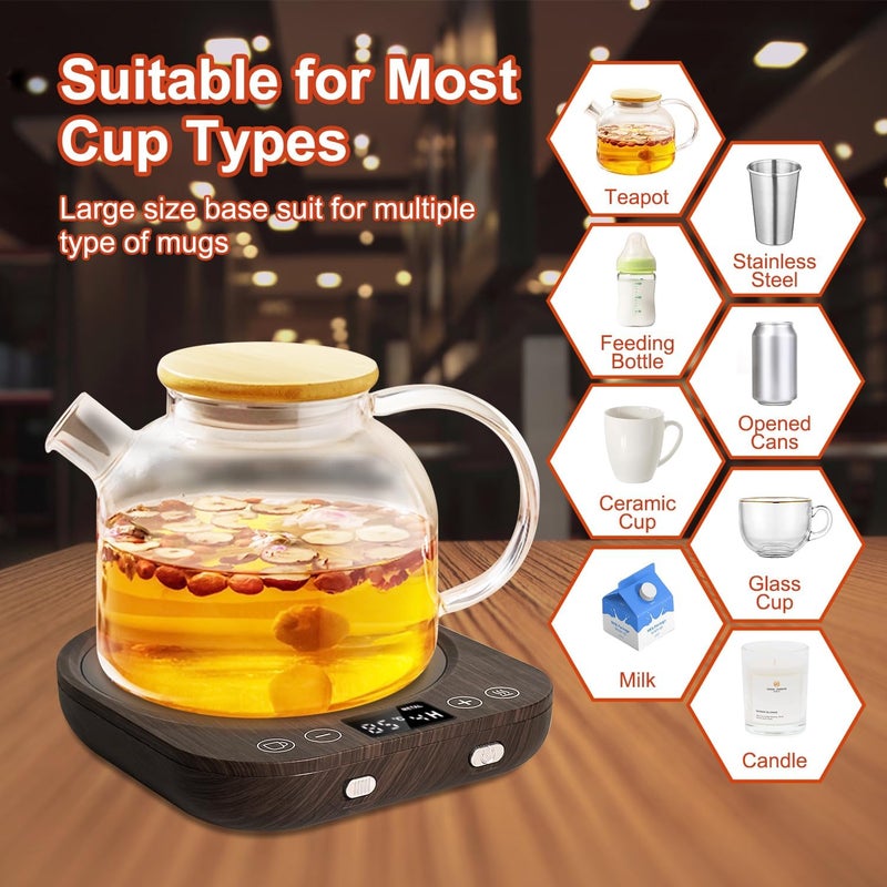 CEROBEAR Coffee Mug Warmer for Desk Cup Warmer for Home Office with Gravity Sensor 9 Temperature Setting(55-85℃) & 9 Hours Auto-on/Off Function for Heating Teapot Plate Coffee Tea Milk Coco Candle - Image 3