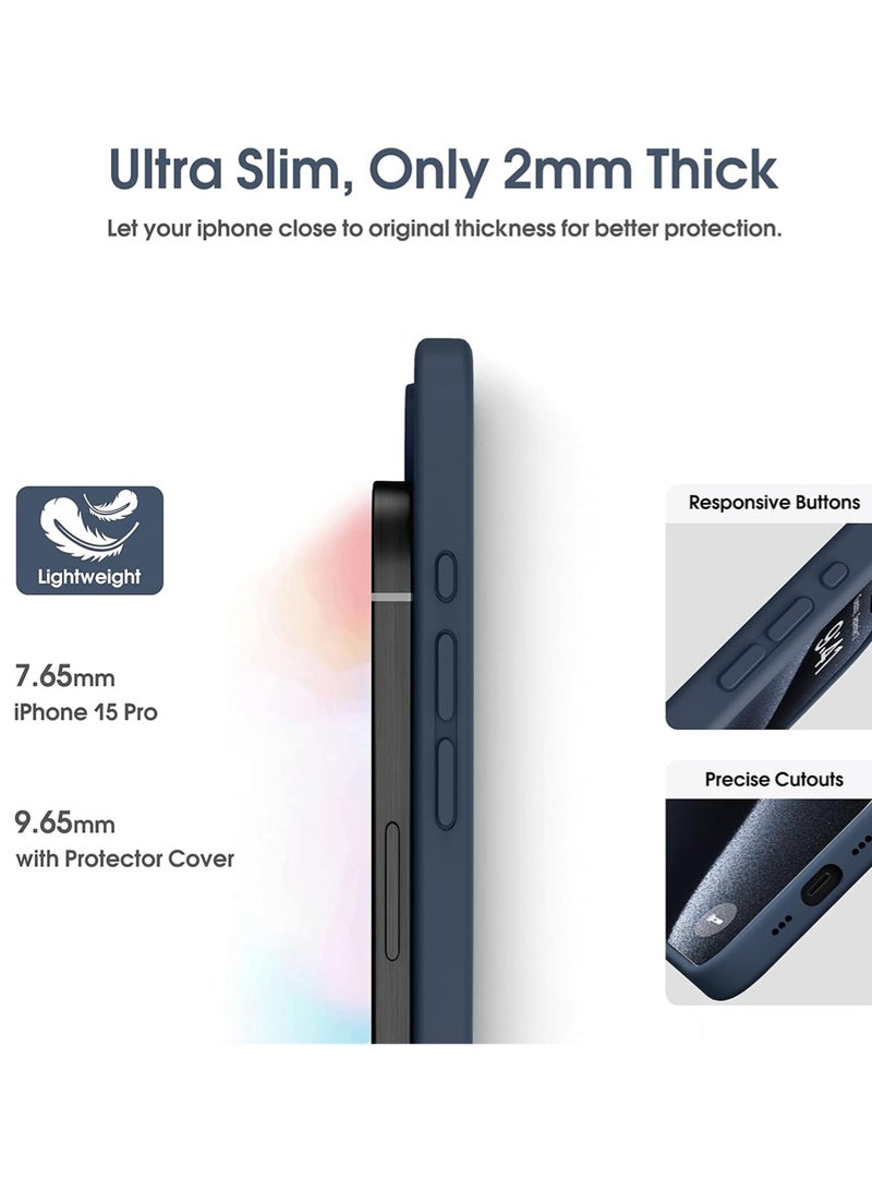 WRISTWISE Case Cover for iPhone 15 Pro - [Camera All - Round Protection] [Soft Microfiber Lining Anti - Scratch] Shockproof Phone Case Cover, Blue - Image 4