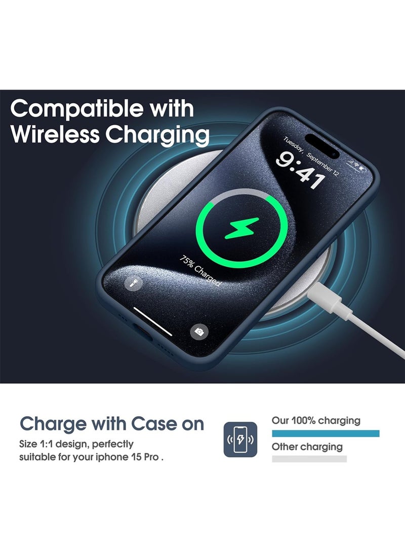 WRISTWISE Case Cover for iPhone 15 Pro - [Camera All - Round Protection] [Soft Microfiber Lining Anti - Scratch] Shockproof Phone Case Cover, Blue - Image 5