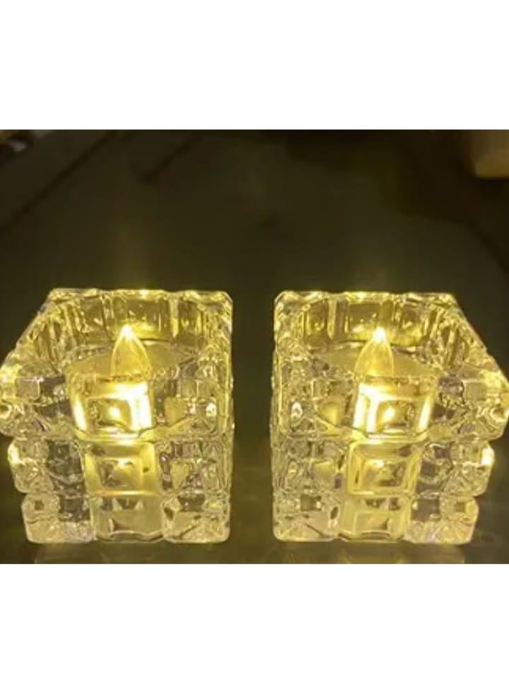 2 small LED plastic candles - Image 1