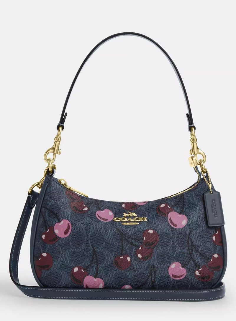 Coachoutlet Teri Shoulder Bag In Signature Canvas With Cherry Print, Women's Hand Bag, Women's Hobo Bag, Women's Tote Bag, Women's Travel Bag, - Image 2