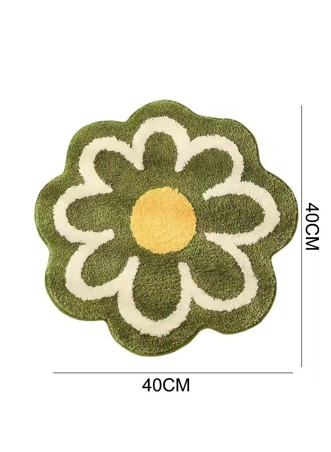 Bathroom Rug ,Non-Slip Bath Mat,Imitation Cashmere Material Bathroom Rug Mat,Flower Shaped Bath Rugs Machine Wash Dry Bath Carpet,Quick Dry Bathroom Floor Mats Suitable For Bedroom, Toilet, Bathroom Under The Door - Image 2