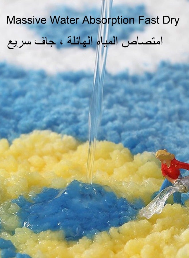 Bathroom Rug ,Non-Slip Bath Mat,Imitation Cashmere Material Bathroom Rug Mat,Flower Shaped Bath Rugs Machine Wash Dry Bath Carpet,Quick Dry Bathroom Floor Mats Suitable For Bedroom, Toilet, Bathroom Under The Door - Image 3