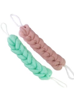PPHAO BASIC PPHAO - Back Scrubber for Shower - Long Loofah Sponge for Women - Bath Sponge - Loofah Back Scrubber for Shower Exfoliating for Men - 21.5 INCH - Green and Pink Loofah - 2 Pack  - Image 1