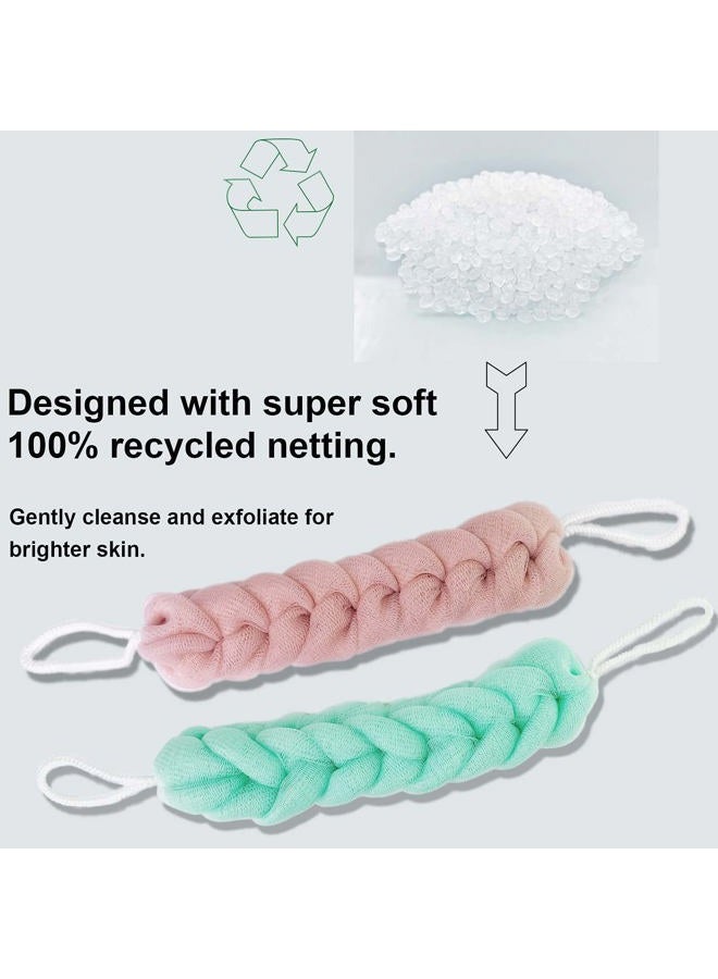 PPHAO BASIC PPHAO - Back Scrubber for Shower - Long Loofah Sponge for Women - Bath Sponge - Loofah Back Scrubber for Shower Exfoliating for Men - 21.5 INCH - Green and Pink Loofah - 2 Pack - Image 5