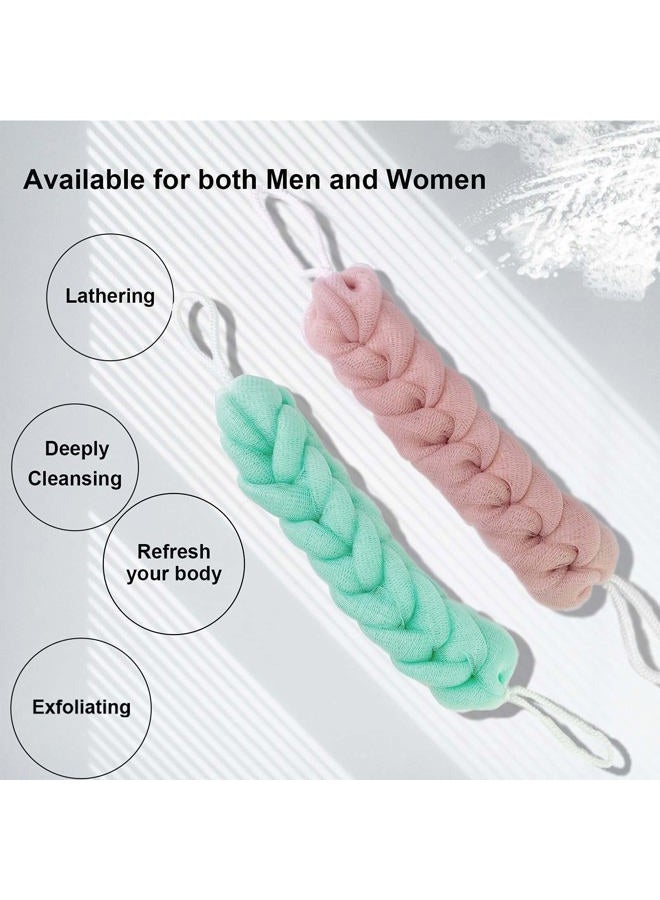 PPHAO BASIC PPHAO - Back Scrubber for Shower - Long Loofah Sponge for Women - Bath Sponge - Loofah Back Scrubber for Shower Exfoliating for Men - 21.5 INCH - Green and Pink Loofah - 2 Pack - Image 4