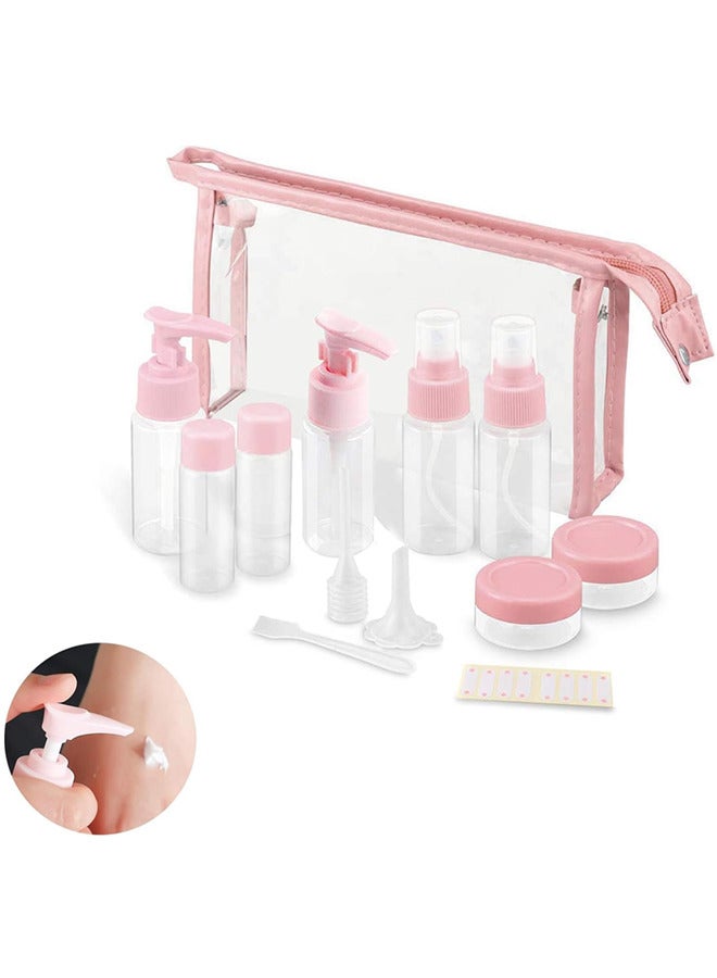 11 قطعة زجاجات السفر، BPA حاويات حاويات نقل مجانية، تفريغ زجاجات الرش، زجاجات رذاذ السفر، حاويات مستحضرات تجميلية للرطب، شامبو، كريم، واقي للتسرب - Image 1