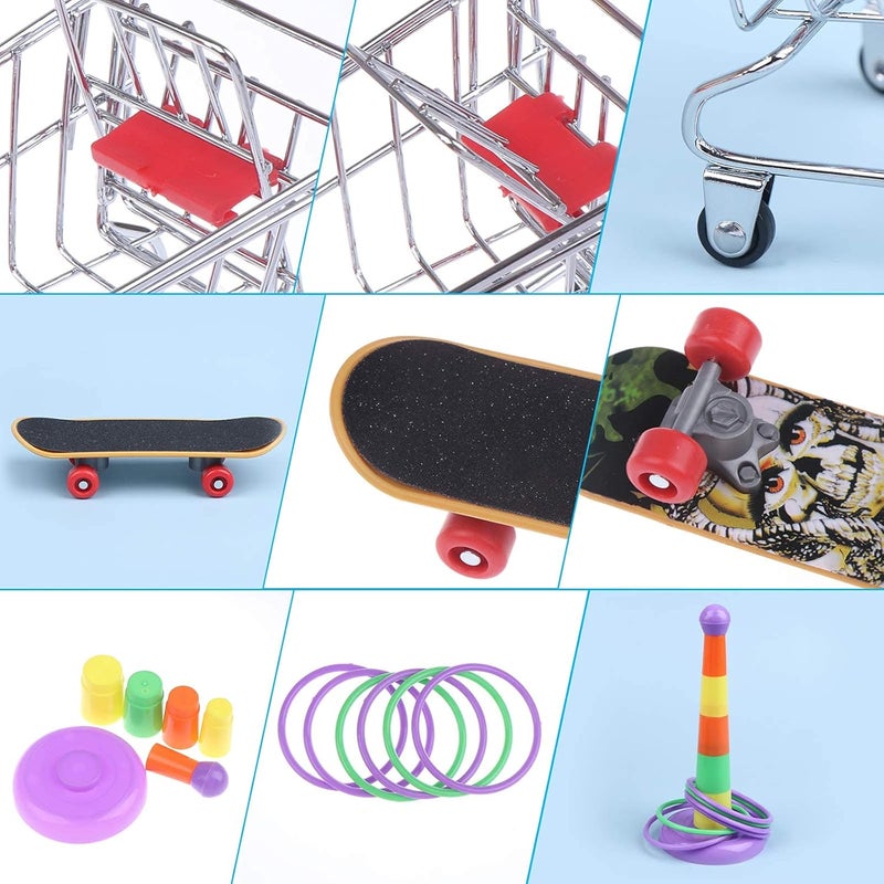 Qpets® ® 7PCS Bird Toys Set Bird Training Toys and Accessories Including Shopping Cart Basketball Stacking Skateboard Training Toy (Random Color) (Set One) - Image 5